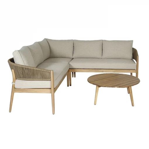 Homeflair - Porto Rope Weave Corner Sofa Set - Image 7