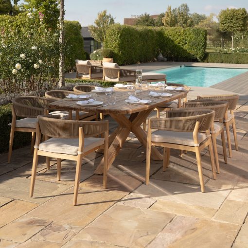 Homeflair - Porto Rope Weave 8 Seater Dining Set - Image 6