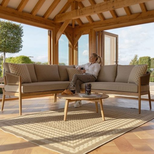 Homeflair - Porto Rope Weave Corner Sofa Set - Image 14