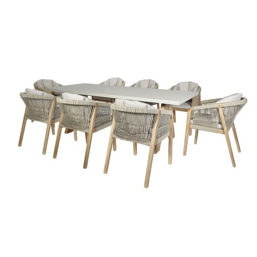 Homeflair - Martinique Rope Weave Dining Set - Image 10