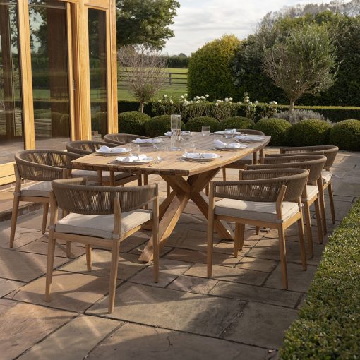 Homeflair - Porto Rope Weave 8 Seater Dining Set - Image 15