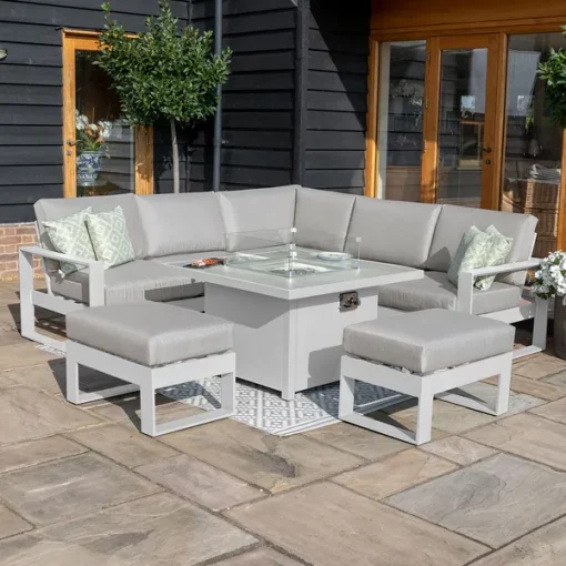 Homeflair -Amalfi Square Aluminium Corner Dining Set - Image 9