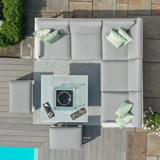 Homeflair -Amalfi Square Aluminium Corner Dining Set - Image 10