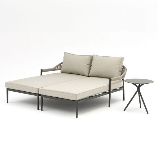 Homeflair - Roma Rope Weave Sunlounger Set - Image 2
