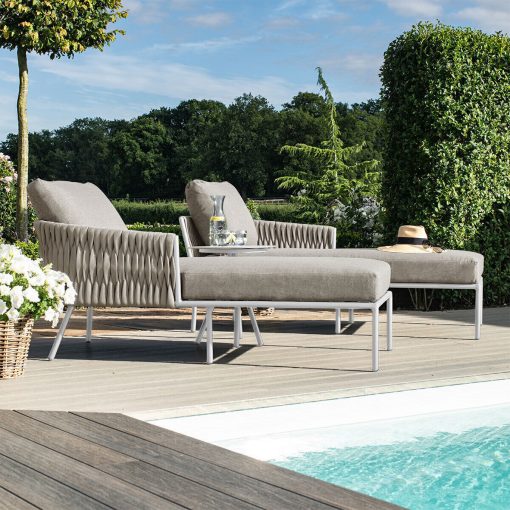 Homeflair - Marina Rope Weave Double Sunlounger Set - Image 3