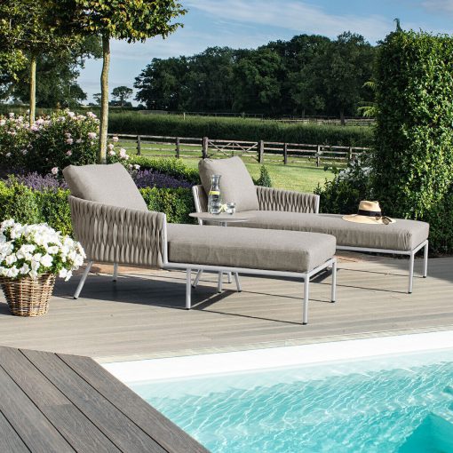 Homeflair - Marina Rope Weave Double Sunlounger Set - Image 8