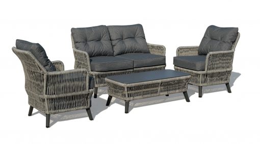 NEW Beatrice Garden Grey 2 Seater + 2 Chairs + Coffee Table Homeflair - Image 2