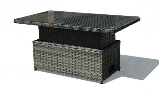 Molly Grey Rattan 3 Seater + 2 Chairs + Coffee Table by Homeflair - Image 2