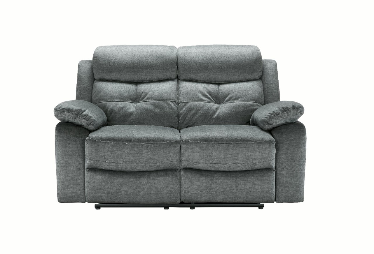 Iver Grey Fabric Manual Recliner 3 + 2 Seater Sofa Set | Homeflair - Image 3