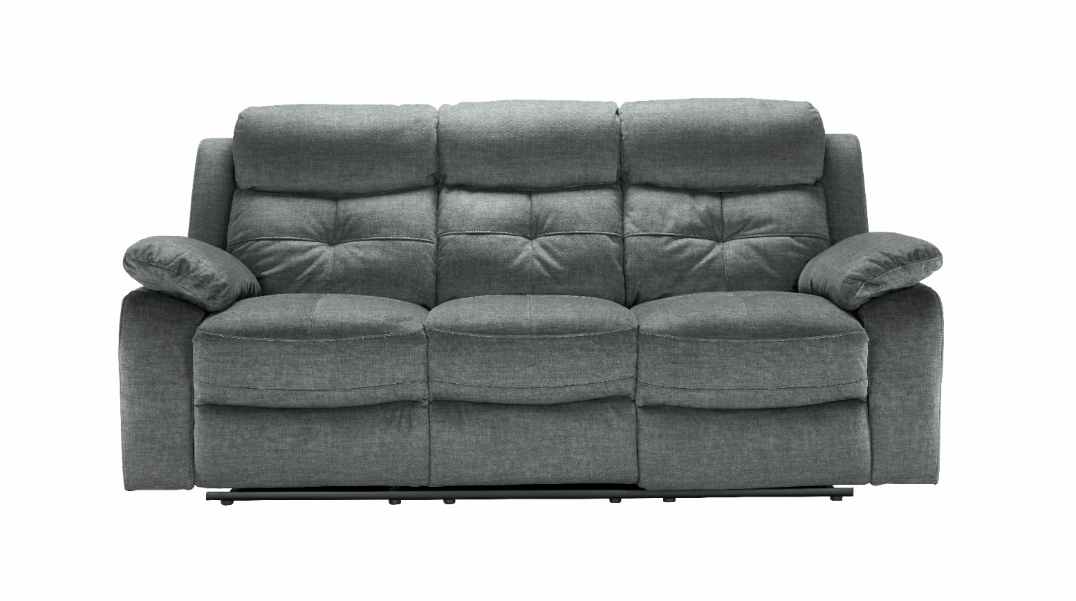 Iver Grey Fabric Manual Recliner 3 + 2 Seater Sofa Set | Homeflair - Image 2