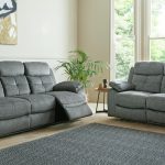 Iver Grey Fabric Manual Recliner 3 + 2 Seater Sofa Set | Homeflair