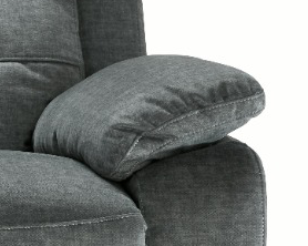 Iver Grey Fabric Manual Recliner 3 + 2 Seater Sofa Set | Homeflair - Image 4