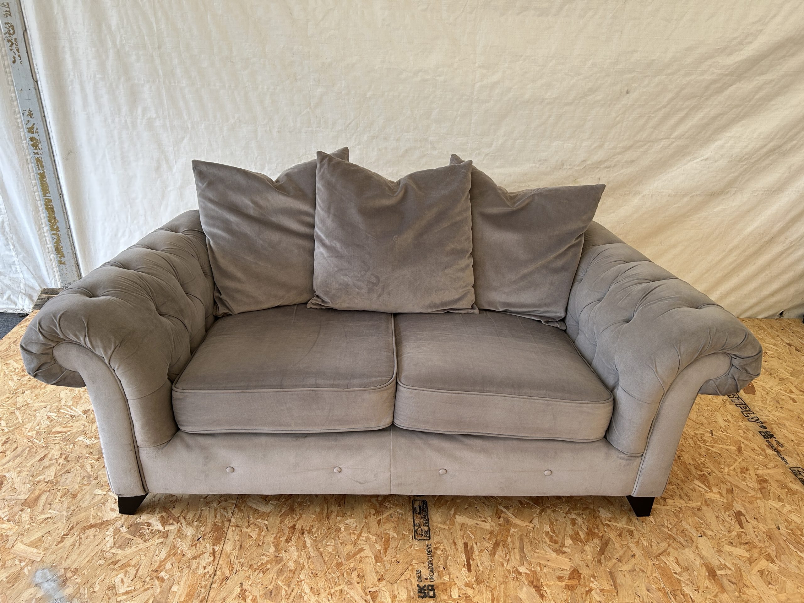 Ex-Display Grey 2 Seater Sofa - Image 2