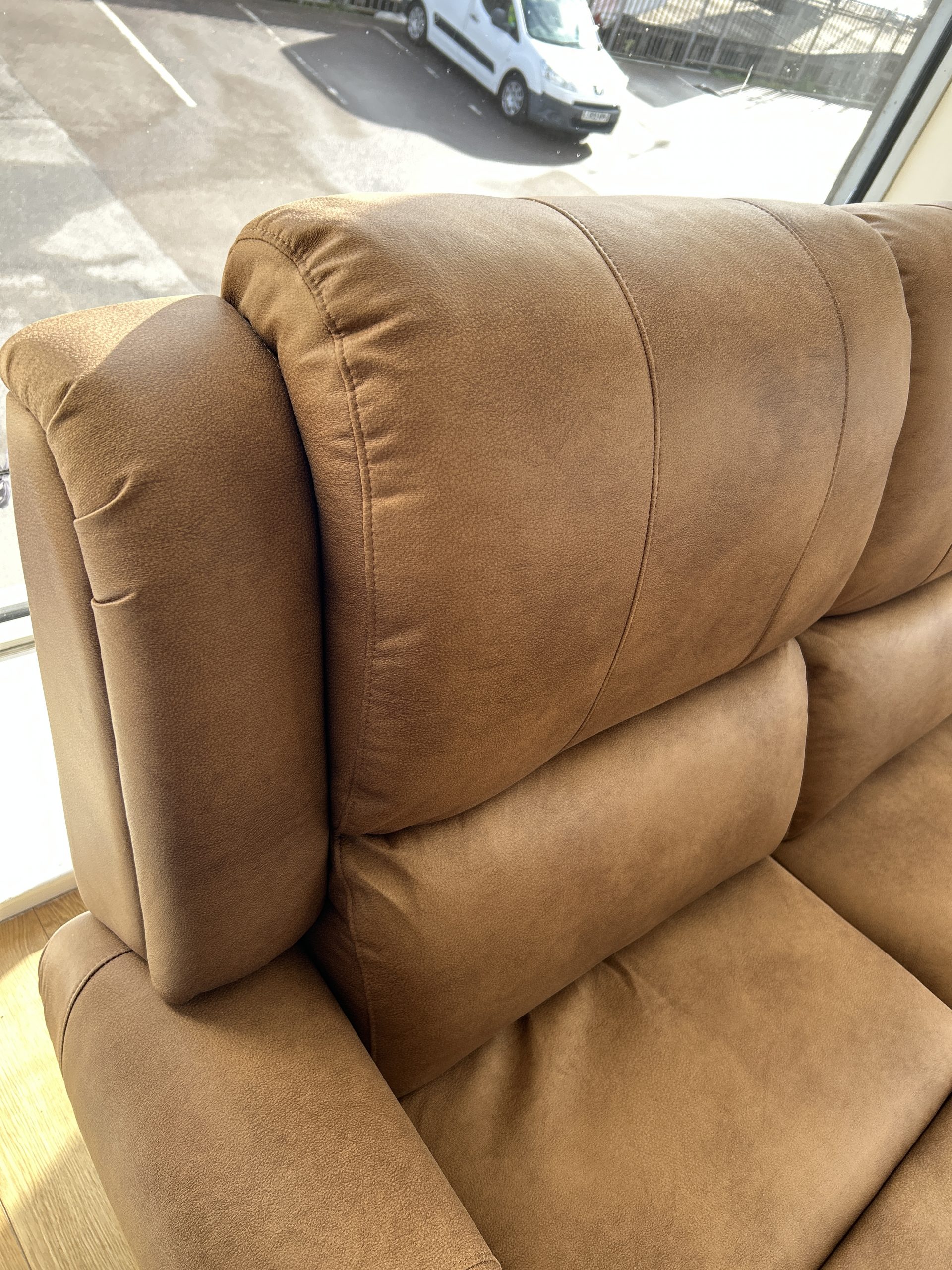Ex-Display Aylsham Electric Recliners Brown Leather 3 seater + 2 Chair Sofa Set - Image 6