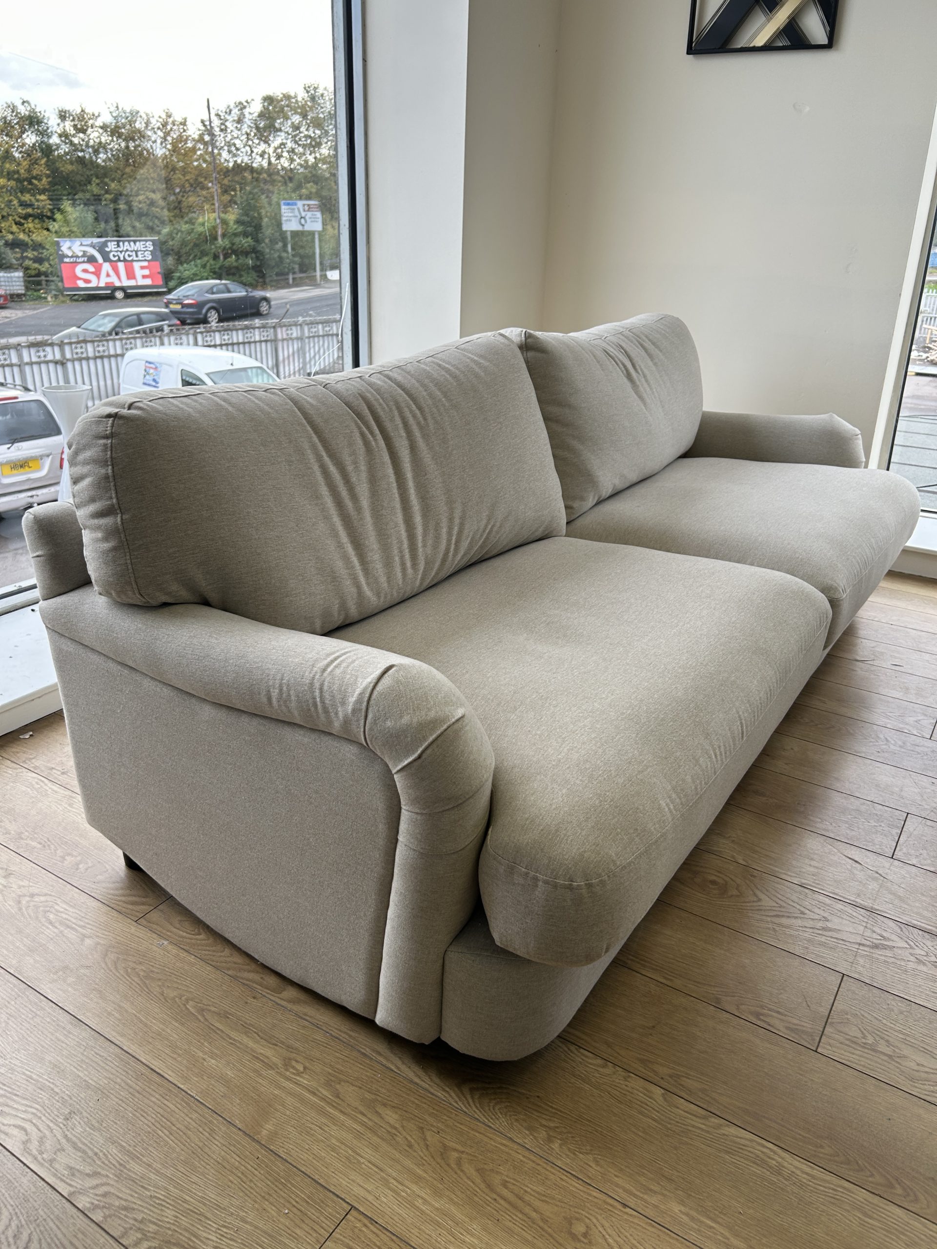 Ex-Display Polly Fabric 3 Seater + Love Chair - Image 4
