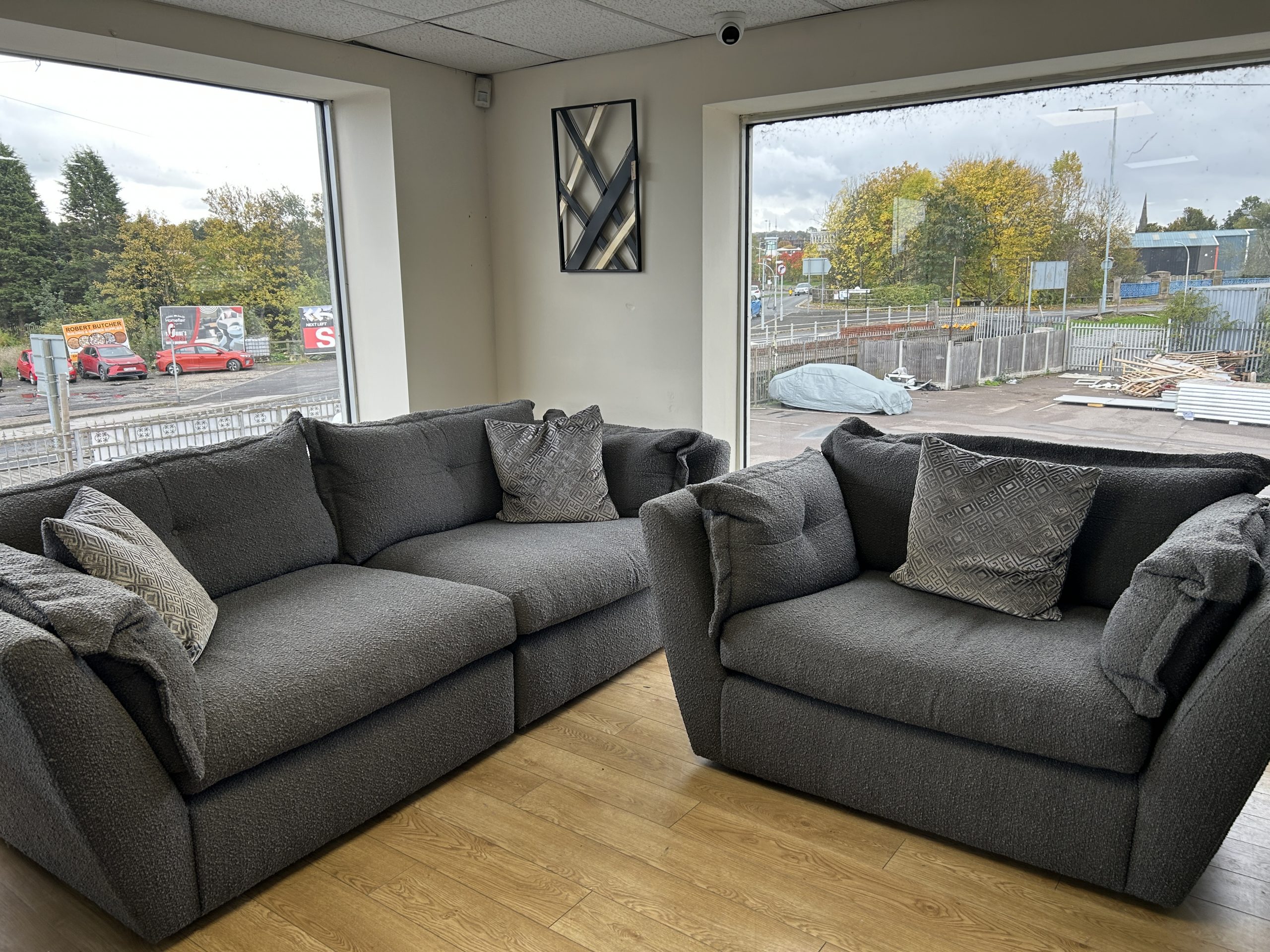 Ex-Display Sully Fabric 4 Seater Sofa + Love Chair - Image 4