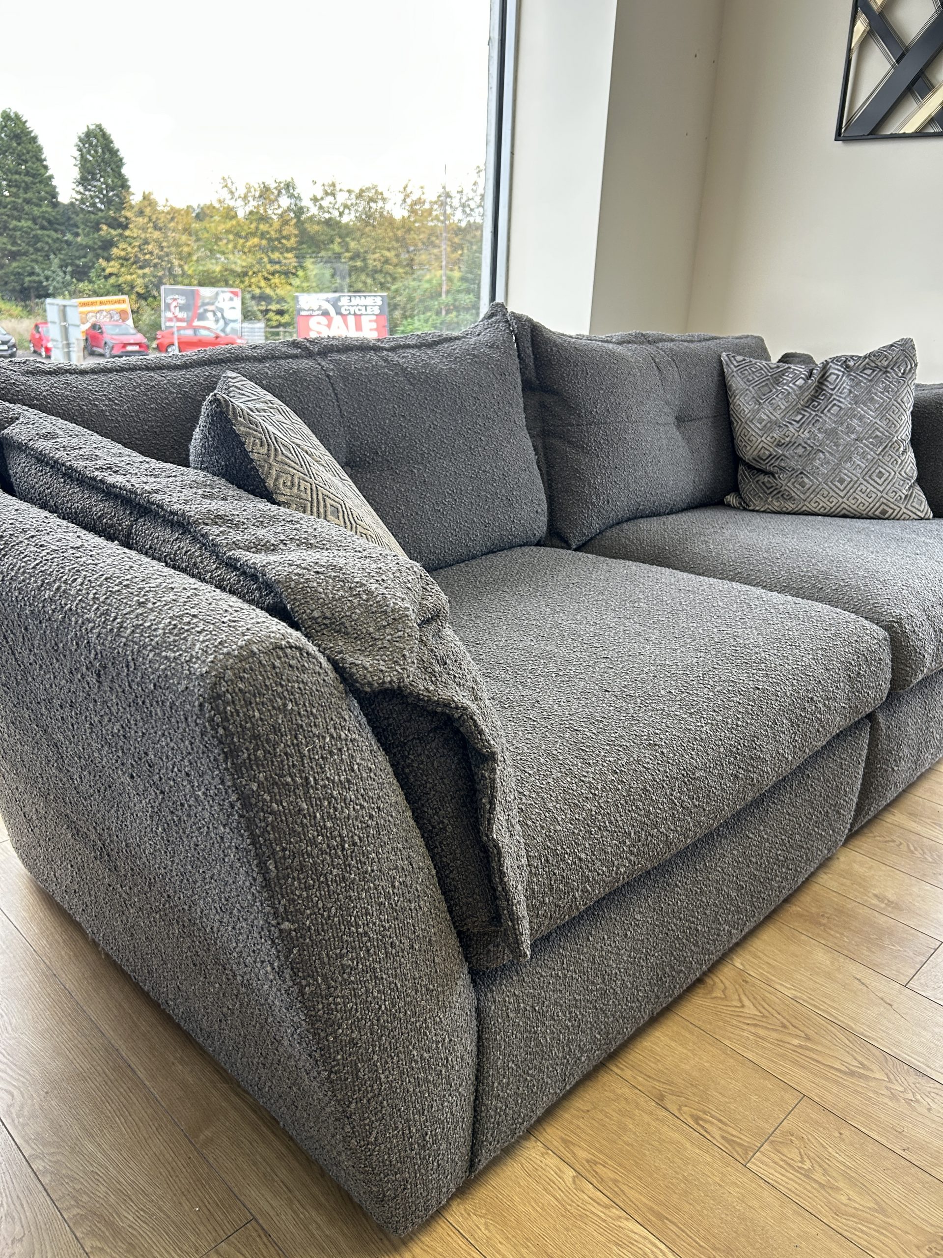 Ex-Display Sully Fabric 4 Seater Sofa + Love Chair - Image 6