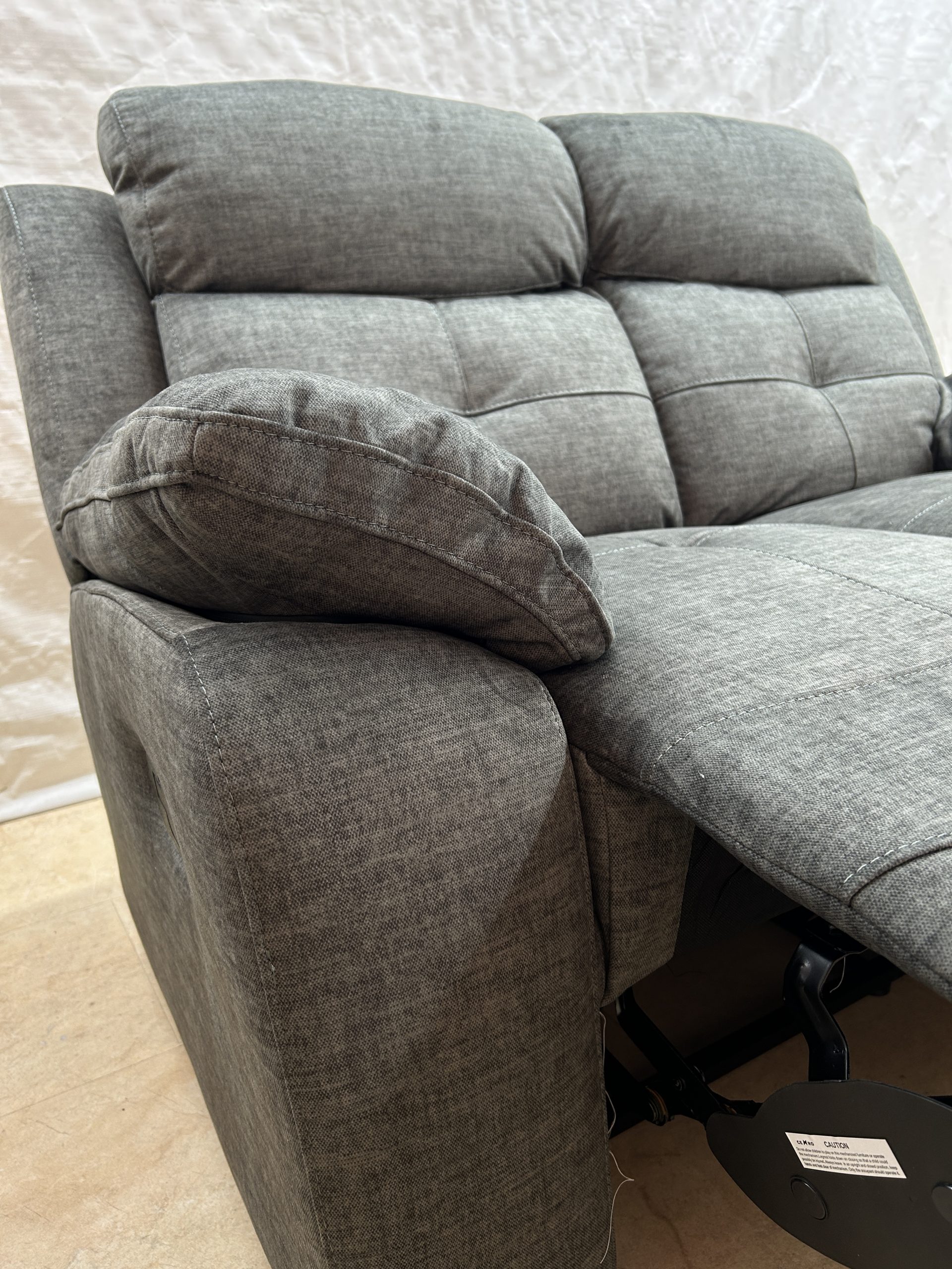 Ex-Display Boston Grey Fabric 3 + 2 Manual Recliner Sofa Set - Image 7